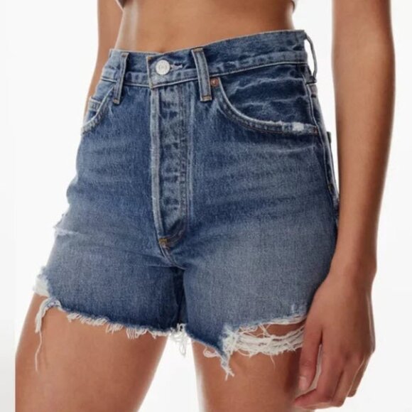 Agolde Dee High-rise cut-off shorts in color Turmoil - size 26 - Picture 1 of 5